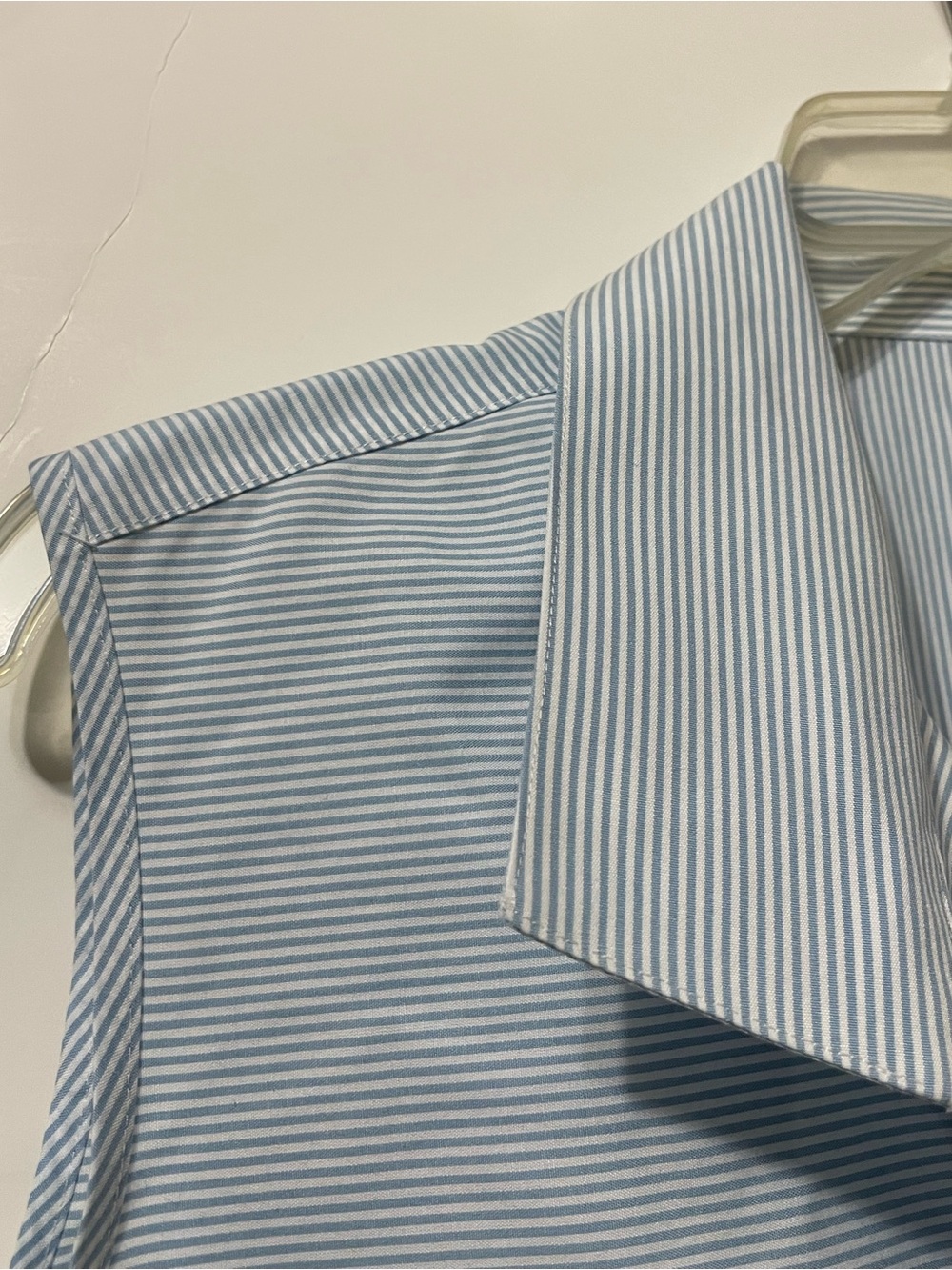 Talbots Haberdashery blue stripe cotton Sleeveless  Button Up Blouse Womens 20W - Picture 3 of 9